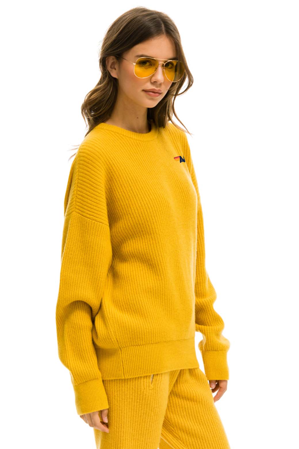 Retro VINTAGE CABIN UNISEX CASHMERE SWEATER - GOLD