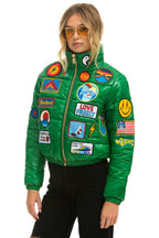 Retro VINTAGE PATCH APRES PUFFER JACKET - AMAZON GLOSSY