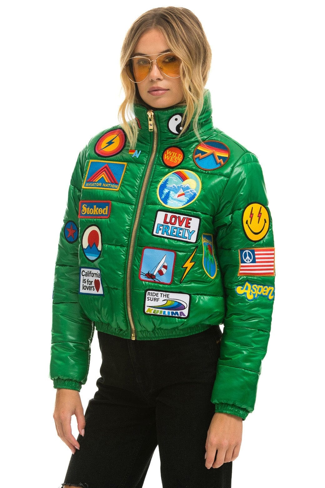 Retro VINTAGE PATCH APRES PUFFER JACKET - AMAZON GLOSSY