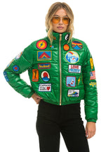 Retro VINTAGE PATCH APRES PUFFER JACKET - AMAZON GLOSSY