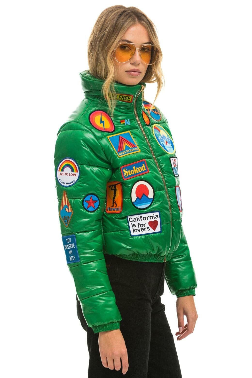 Retro VINTAGE PATCH APRES PUFFER JACKET - AMAZON GLOSSY