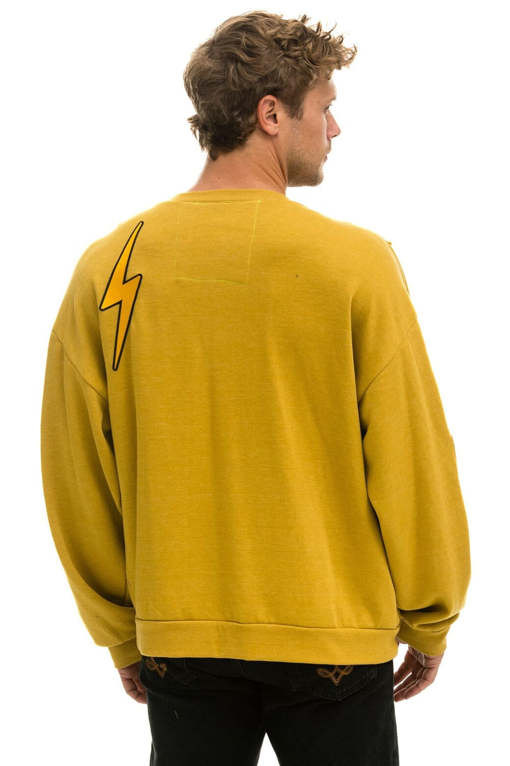 Retro VINTAGE PATCH RELAXED CREW SWEATSHIRT - KHAKI