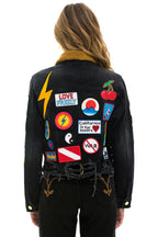 Retro VINTAGE PATCH UNISEX DENIM JACKET - VINTAGE BLACK