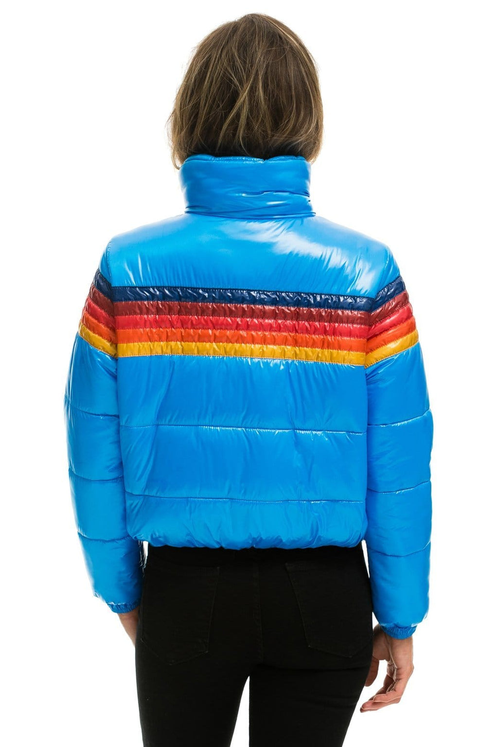 Retro 5 STRIPE APRES PUFFER JACKET - GLOSSY BLUE