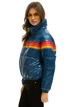Retro 5 STRIPE APRES JACKET - GLOSSY DARK BLUE