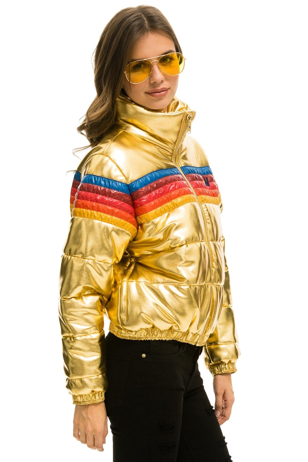 Retro 5 STRIPE APRES JACKET - GLOSSY GOLD