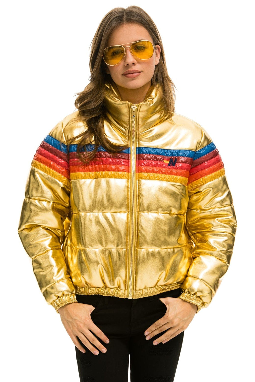 Retro 5 STRIPE APRES JACKET - GLOSSY GOLD