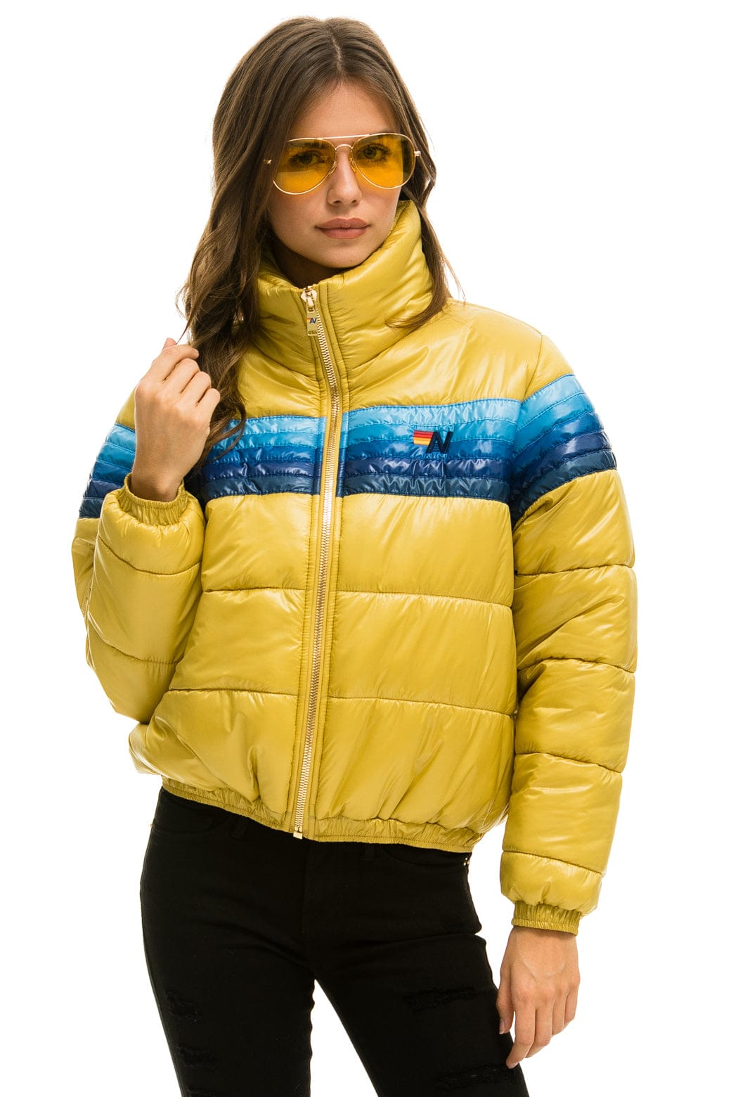 Retro 5 STRIPE APRES JACKET - GLOSSY KHAKI