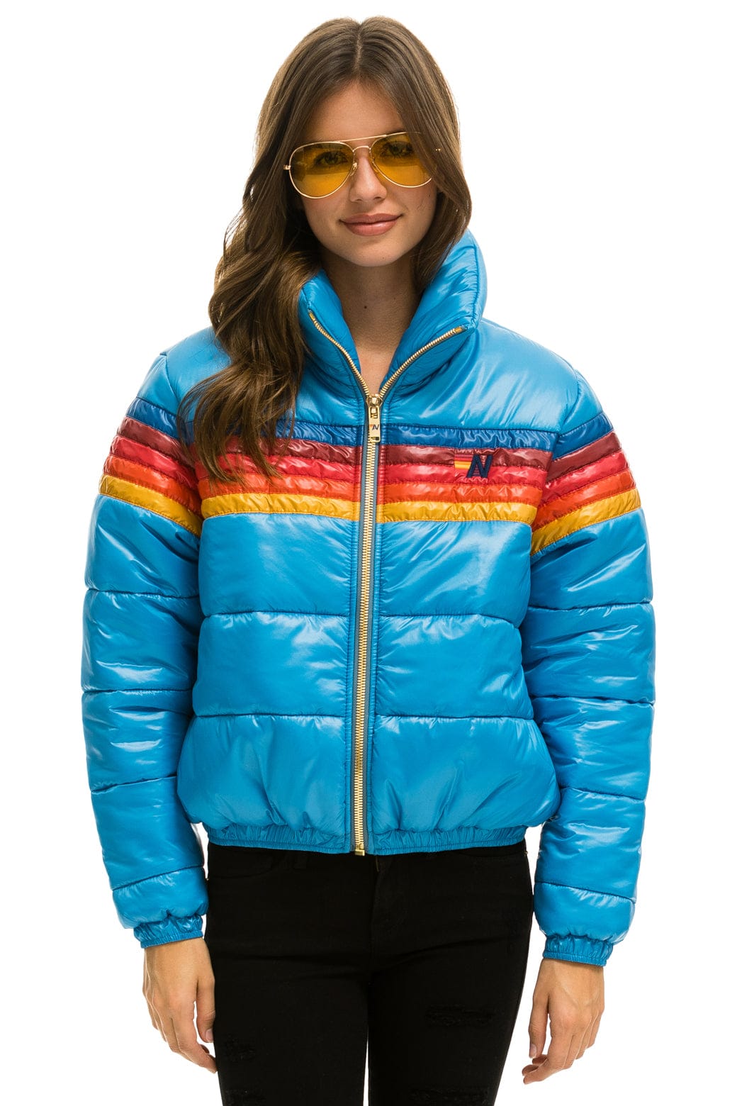 Retro 5 STRIPE APRES JACKET - GLOSSY OCEAN