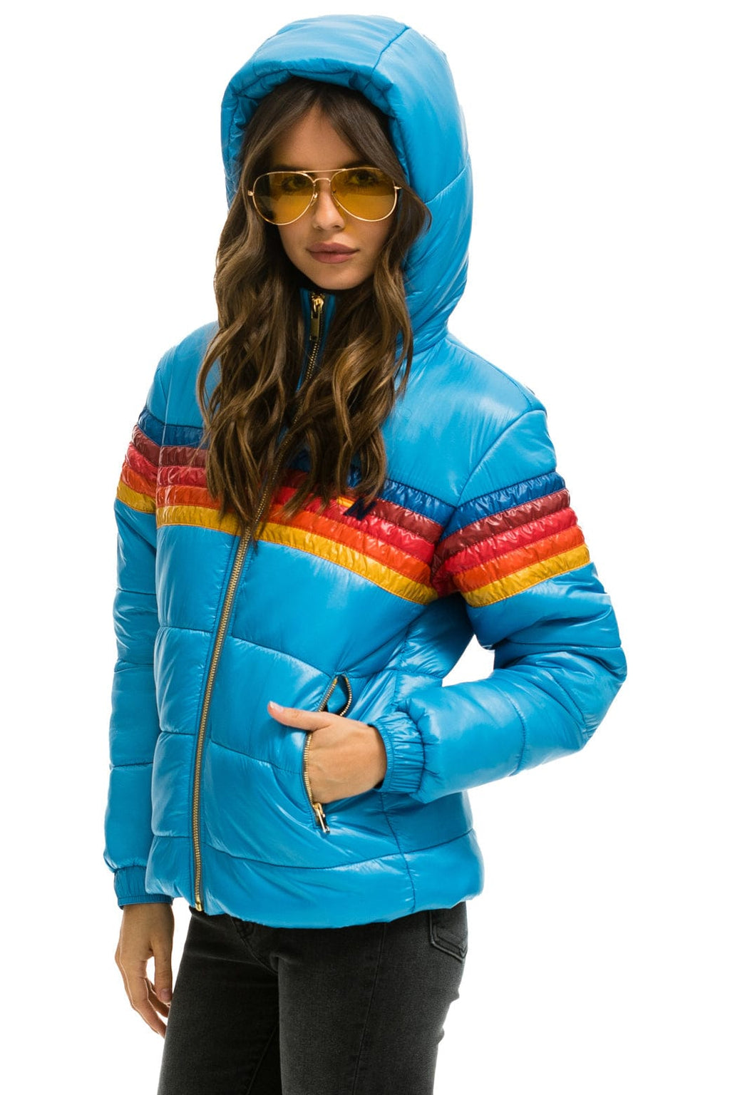 Retro 5 STRIPE TREKKER JACKET - GLOSSY OCEAN