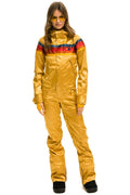 Retro WOMENS 5 STRIPE SATIN POWDER SUIT - CHAMPAGNE