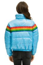 Retro 6 STRIPE LUXE APRES PUFFER JACKET - GLOSSY SKY