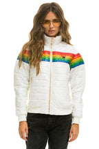 Retro 6 STRIPE JACKET - GLOSSY WHITE