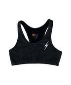 Retro BOLT EMBROIDERY SPORTS BRA - CHARCOAL