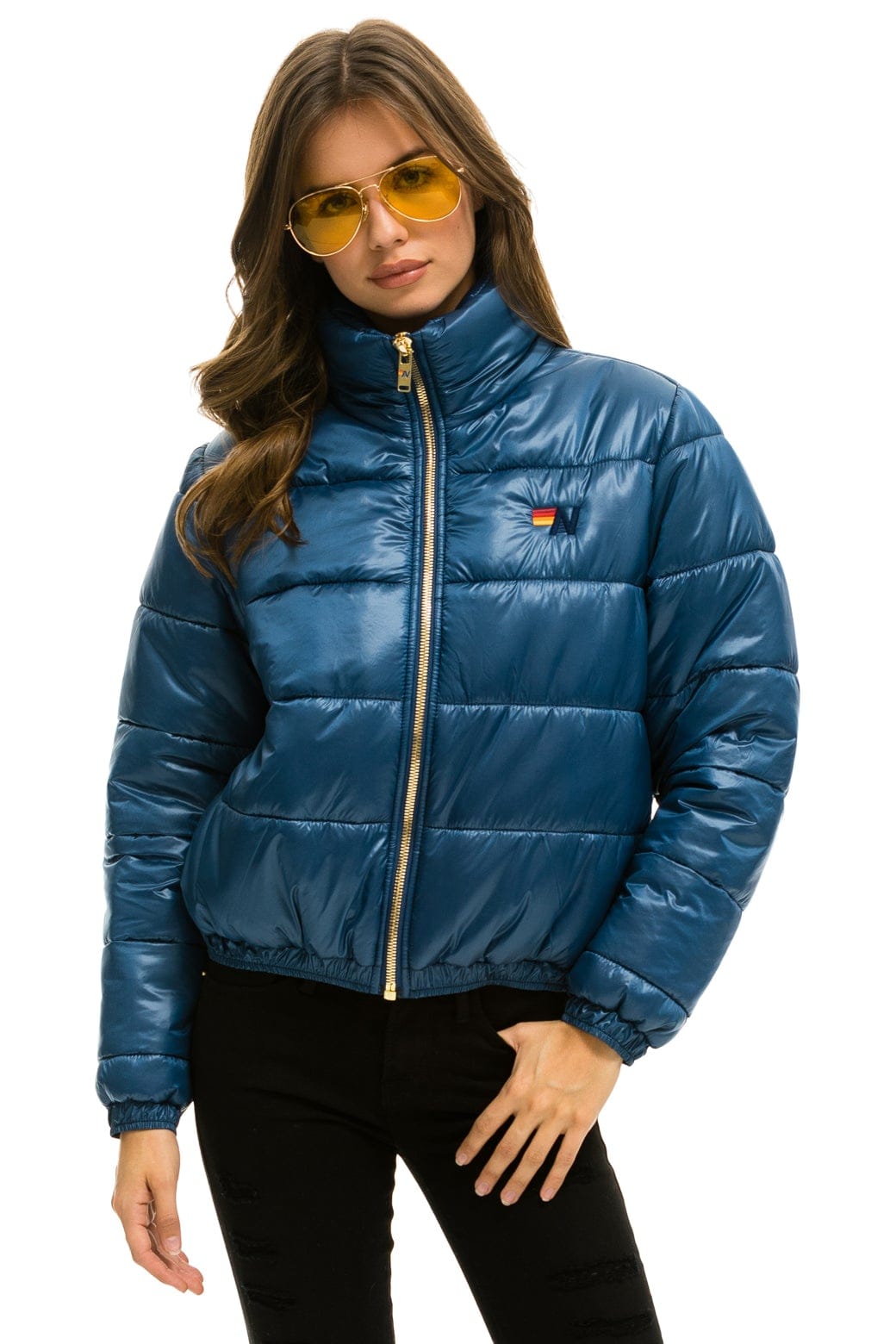 Retro BOLT LUXE APRES PUFFER JACKET - GLOSSY DEEP BLUE