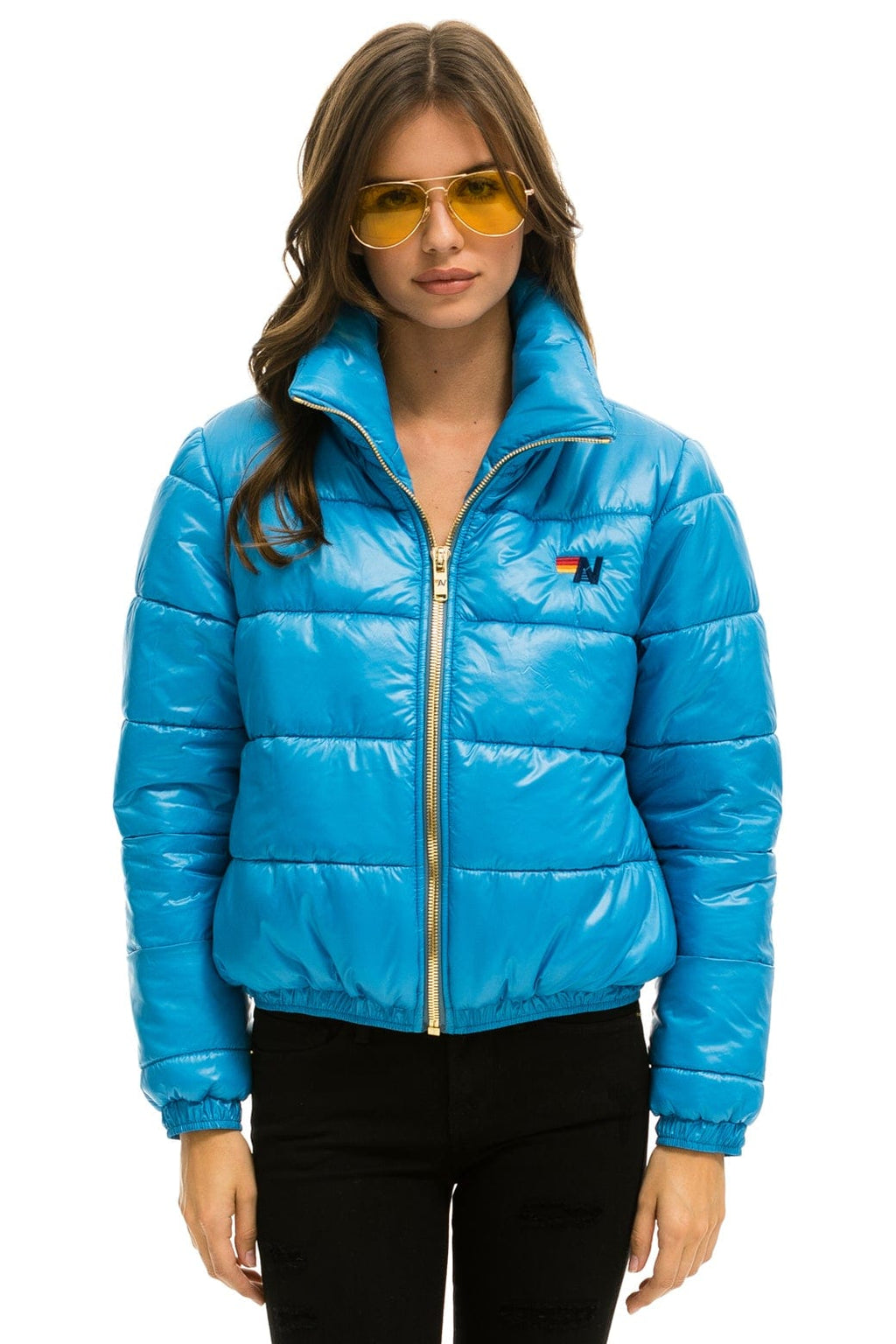 Retro BOLT LUXE APRES PUFFER JACKET - GLOSSY OCEAN