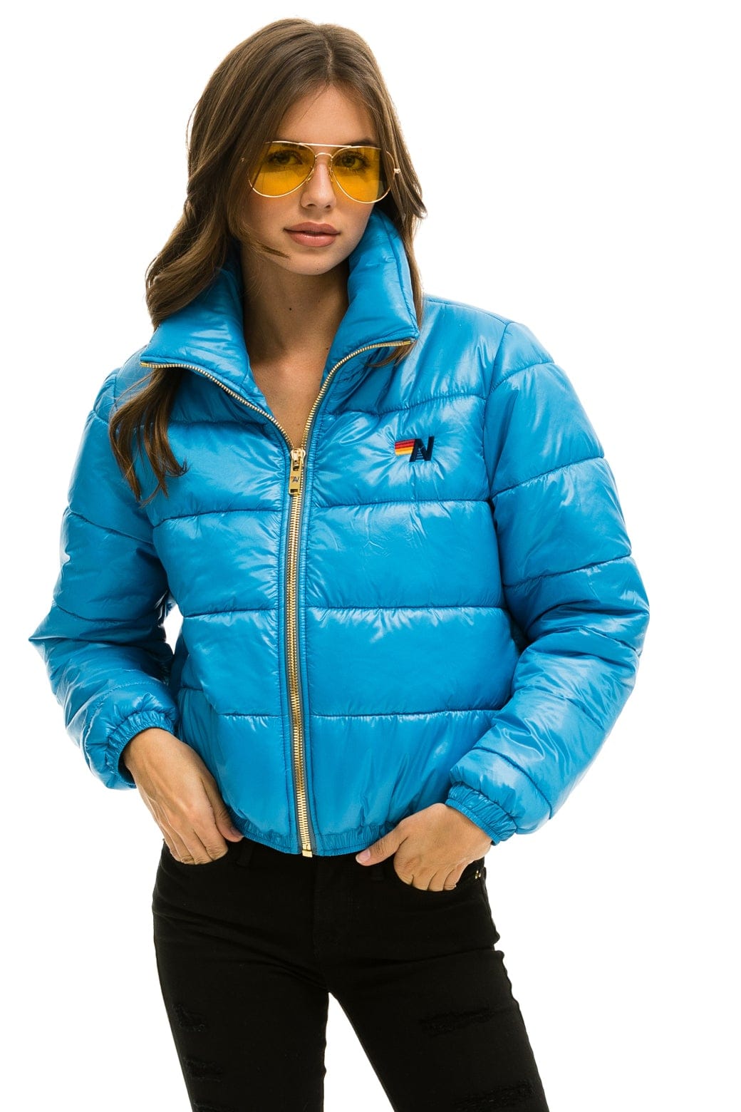 Retro BOLT LUXE APRES PUFFER JACKET - GLOSSY OCEAN