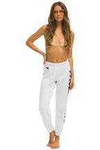 Retro CHECK LEG SWEATPANTS - WHITE