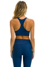 Retro COLOR BLOCK RACER SPORTS BRA - ROYAL