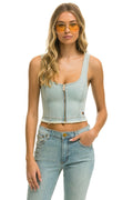 Retro DENIM TOP ZIP FRONT BUSTIER - VINTAGE