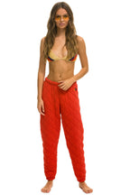 Retro QUILTED SWEATPANTS - RED