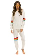 Retro RAINBOW STRIPE CASHMERE LIGHT SWEATER PANT - VINTAGE WHITE