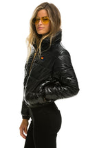 Retro SUNBURST APRES PUFFER JACKET - GLOSSY BLACK