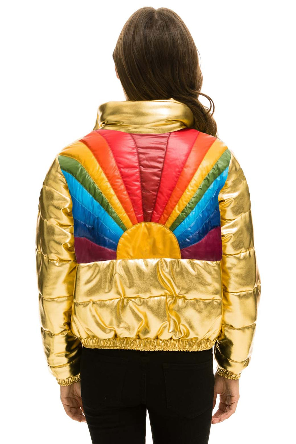 Retro SUNBURST APRES PUFFER JACKET - GLOSSY GOLD