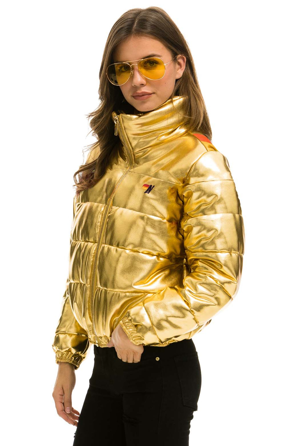 Retro SUNBURST APRES PUFFER JACKET - GLOSSY GOLD