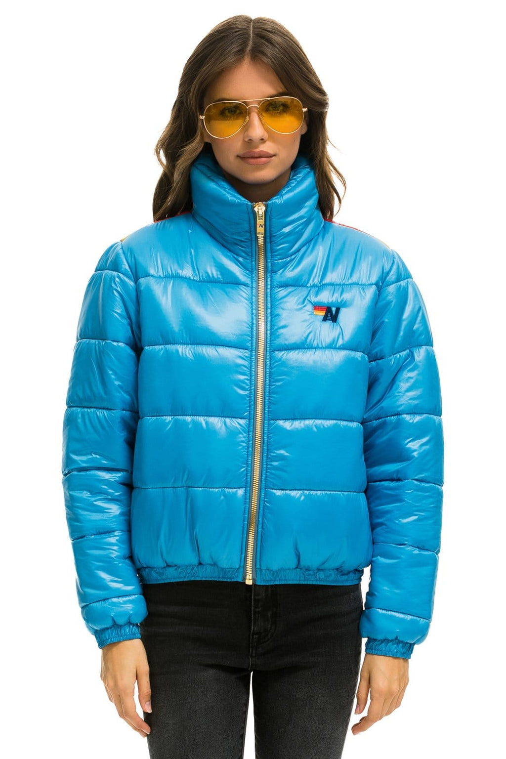 Retro SUNBURST APRES PUFFER JACKET - GLOSSY OCEAN