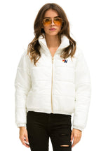 Retro SUNBURST APRES PUFFER JACKET - GLOSSY WHITE