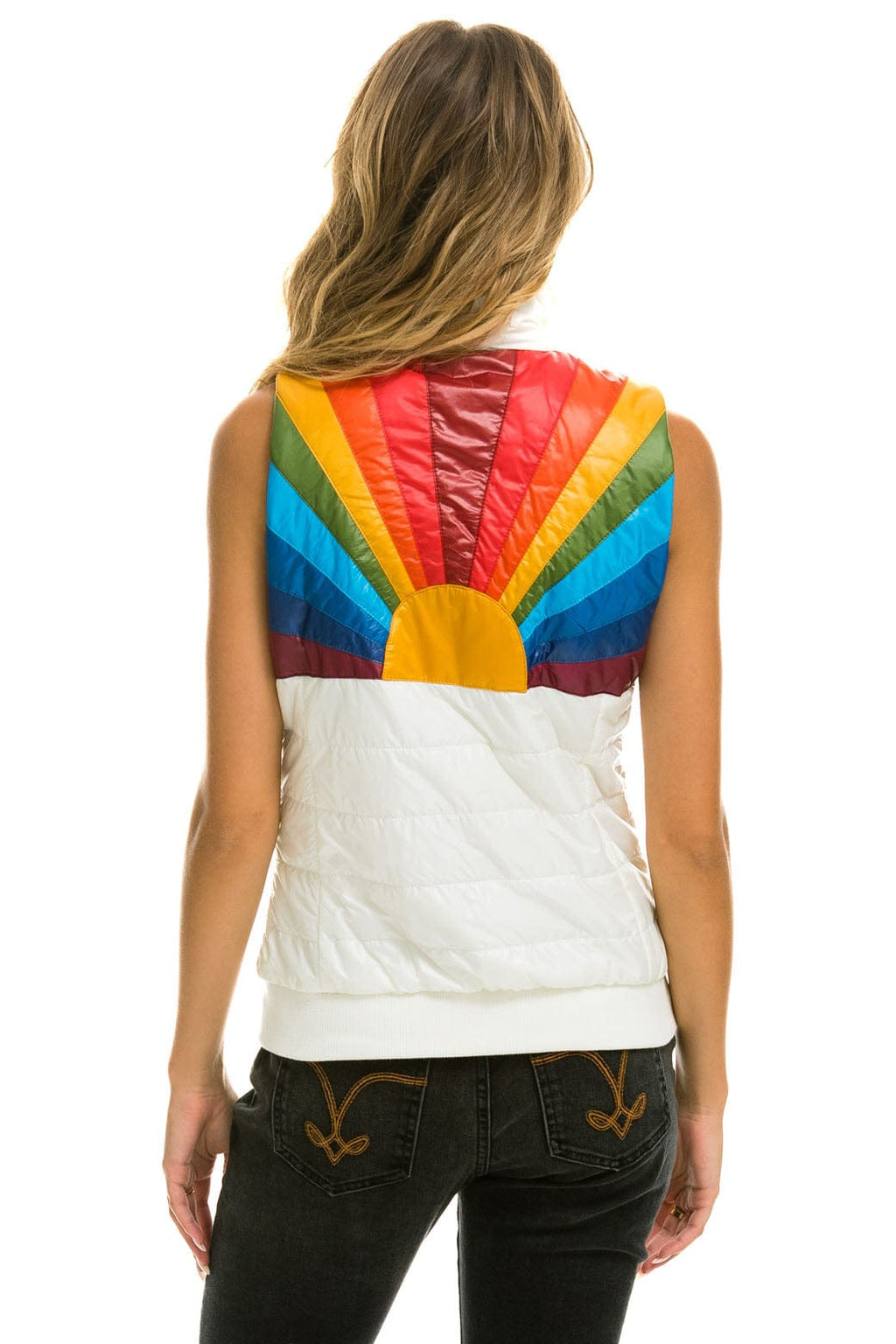 Retro SUNBURST VEST - GLOSSY WHITE