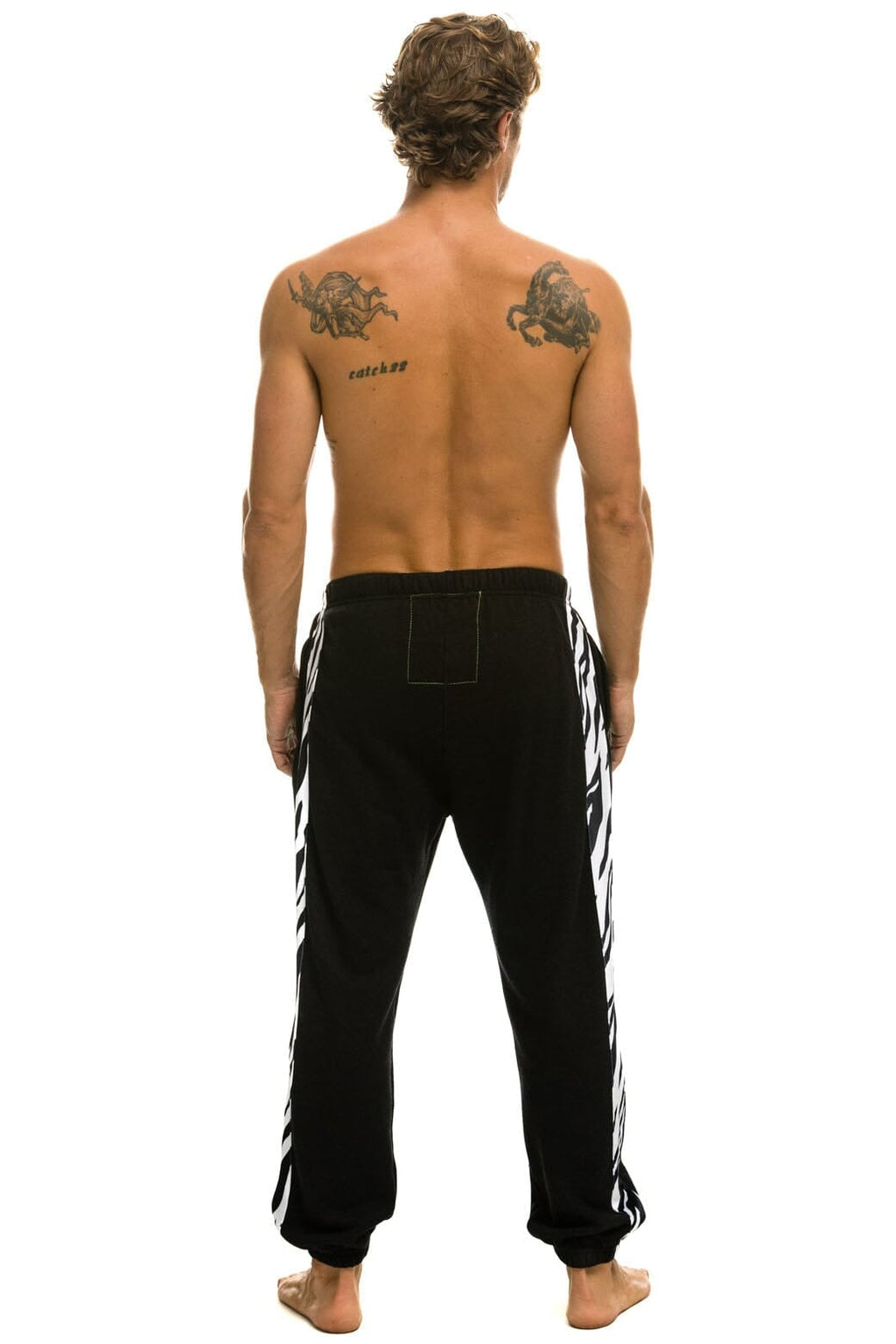 Retro ZEBRA STRIPE SWEATPANTS - BLACK ZEBRA